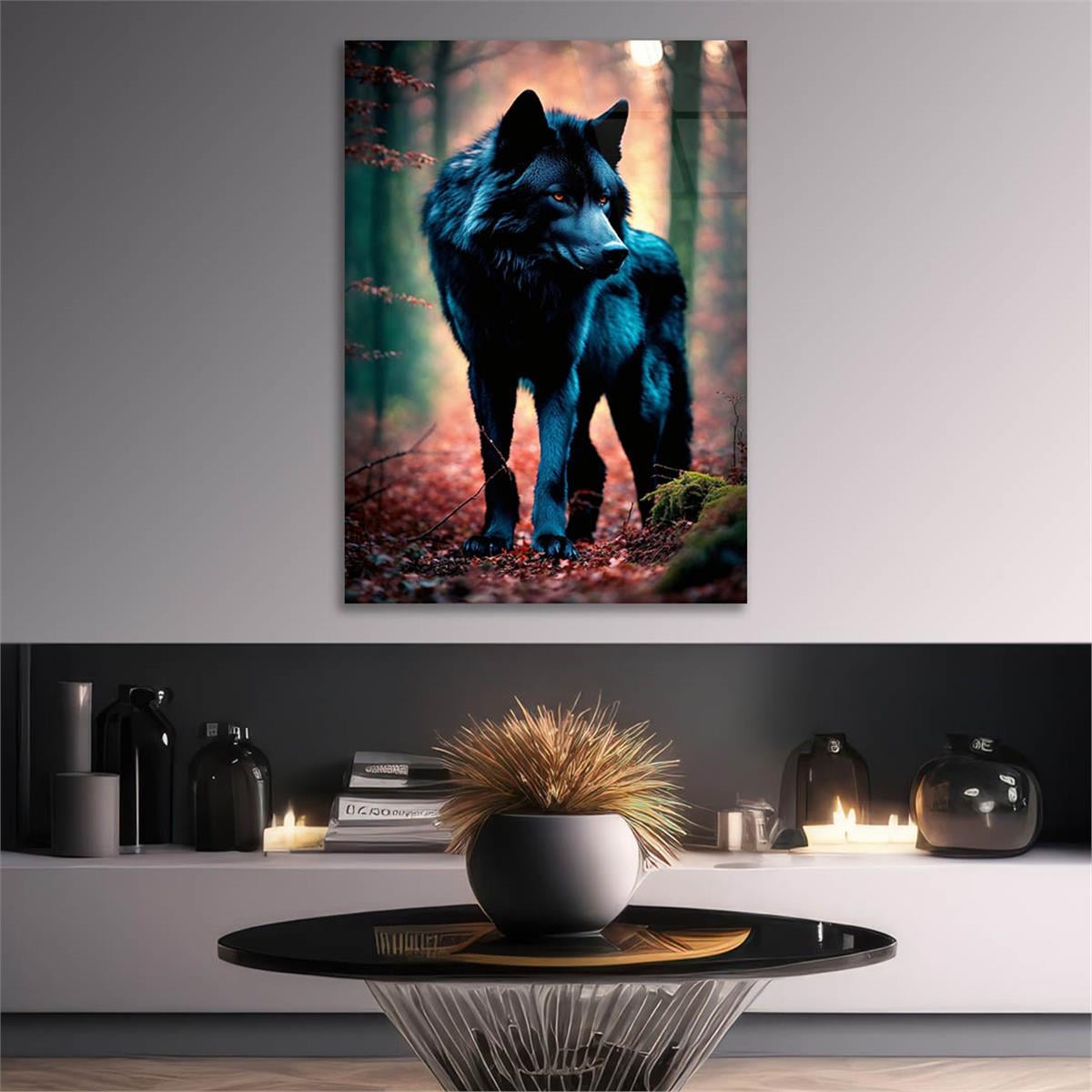 Dikey Doğa Temalı Cam Tablo 436