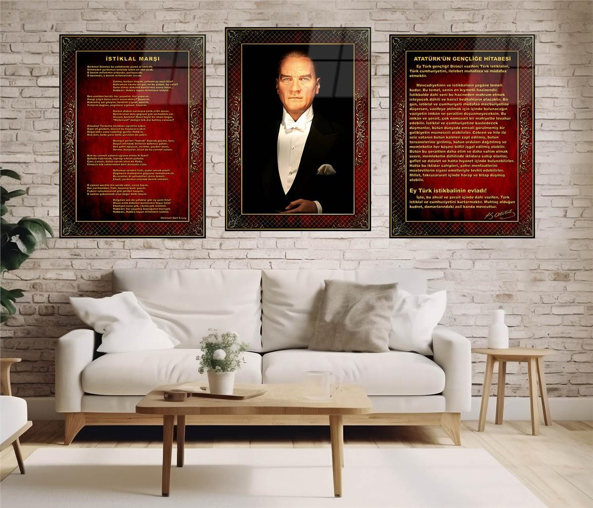  3'lü Set VatanTemalı Cam Tablo 39