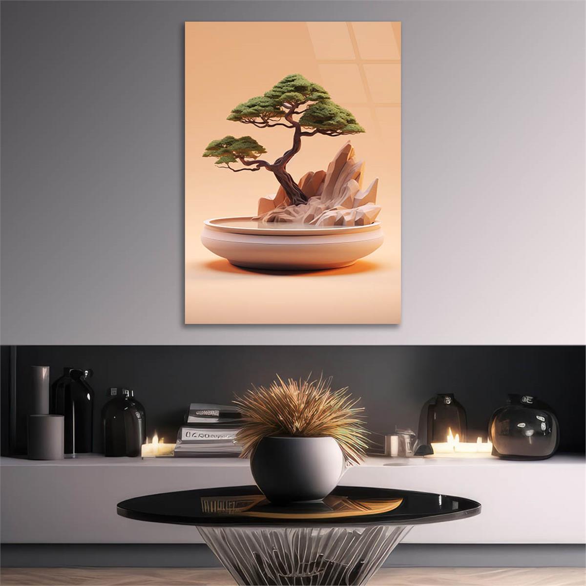 Dikey Doğa Temalı Cam Tablo 402