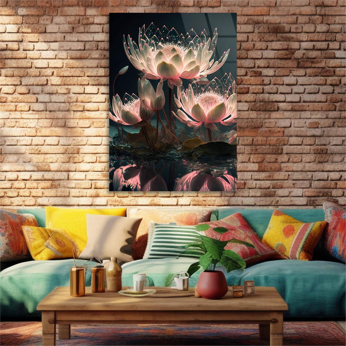 Dikey Sanat Temalı Cam Tablo 448