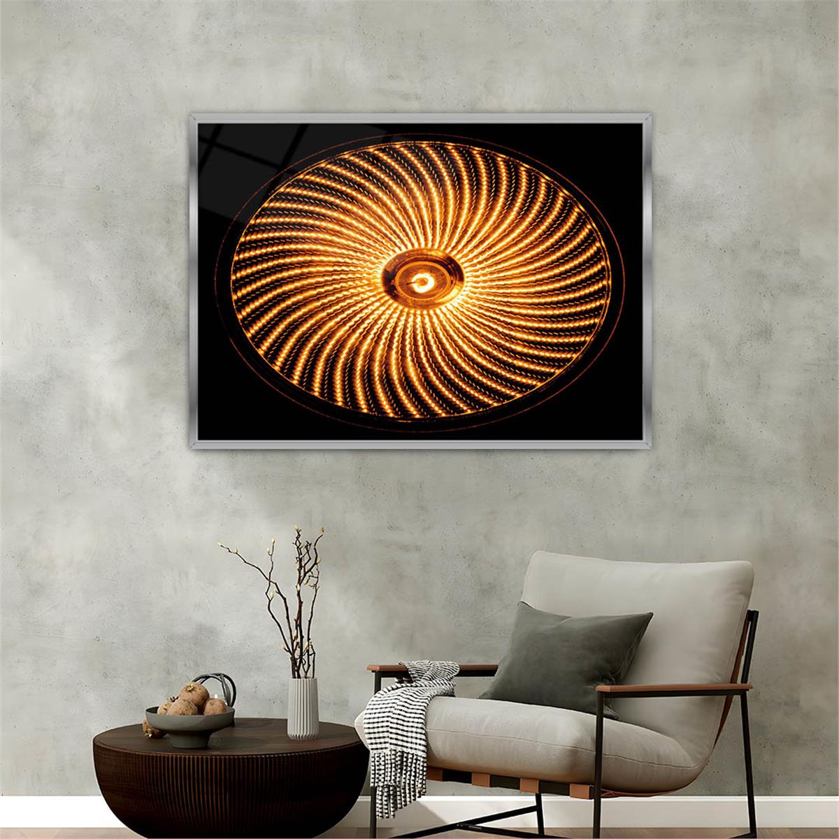 Aluminum-Framed Art-Themed Tempered Glass Wall Art 022