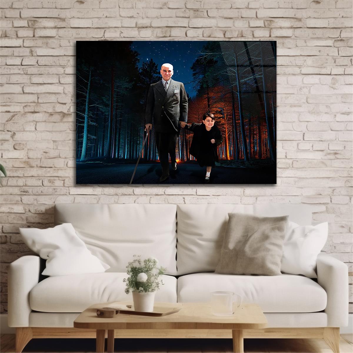 Yatay Vatan Temalı Cam Tablo 152