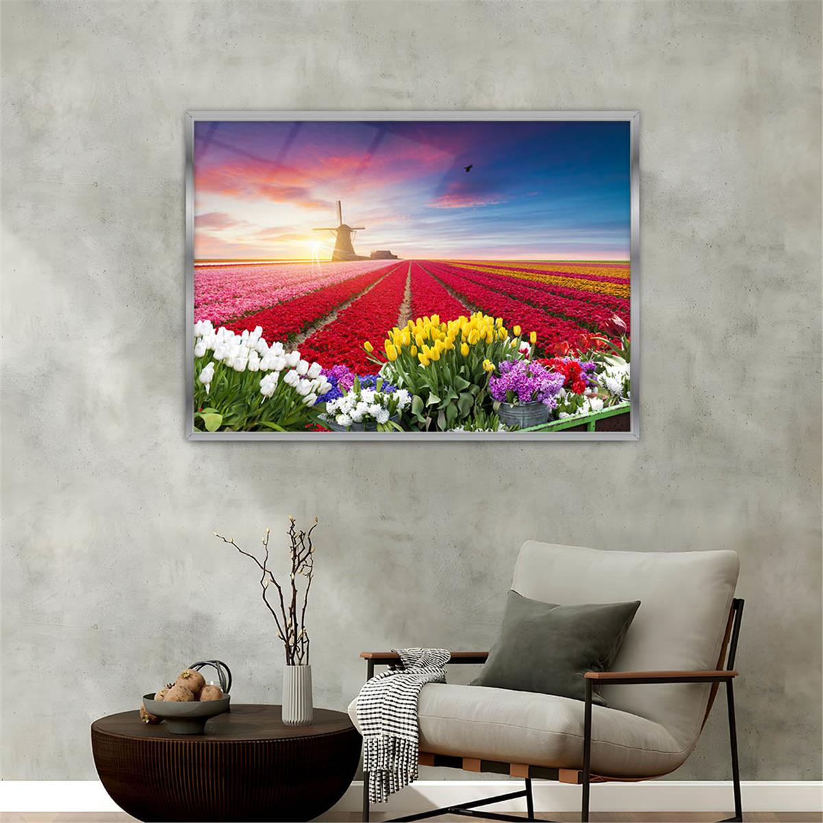 bedrucktes Glas mit Aluminiumrahmen und Natur Themen 