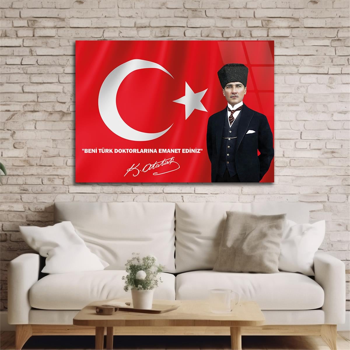 MUSTAFA KEMAL ATATÜRK Tempered Glass Wall Art 