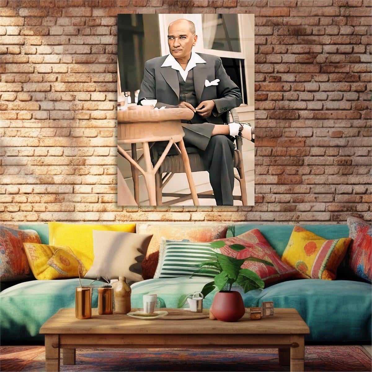 Dikey VatanTemalı Cam Tablo 137