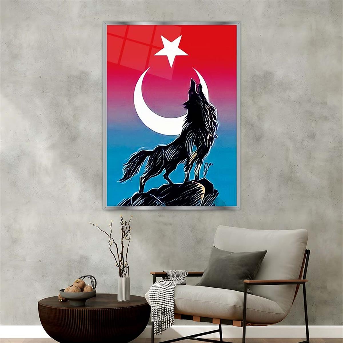 Aluminum-Framed National-Themed Tempered Glass Wall Art 079