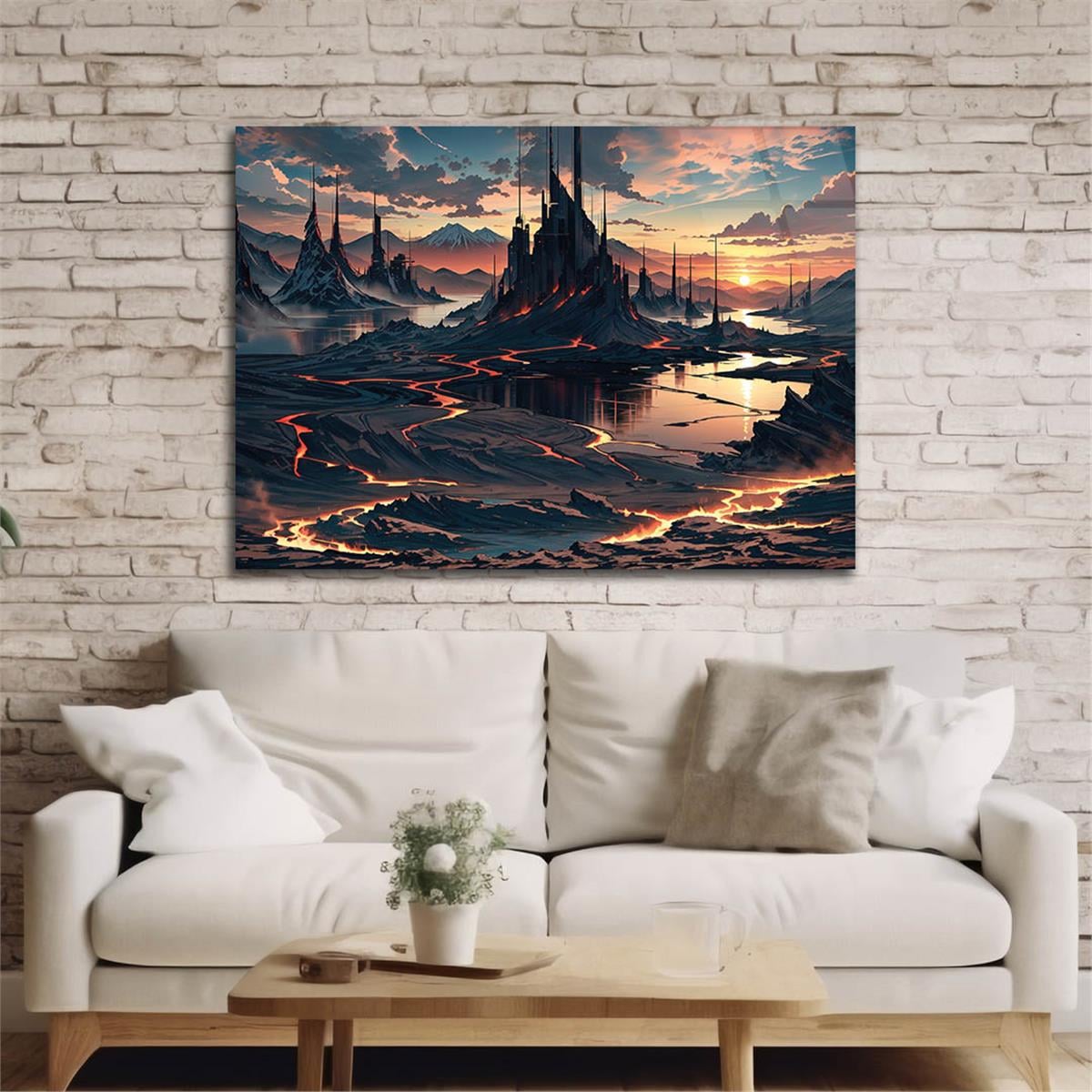 Horizontal Natured-Themed Tempered Glass Wall Art 315