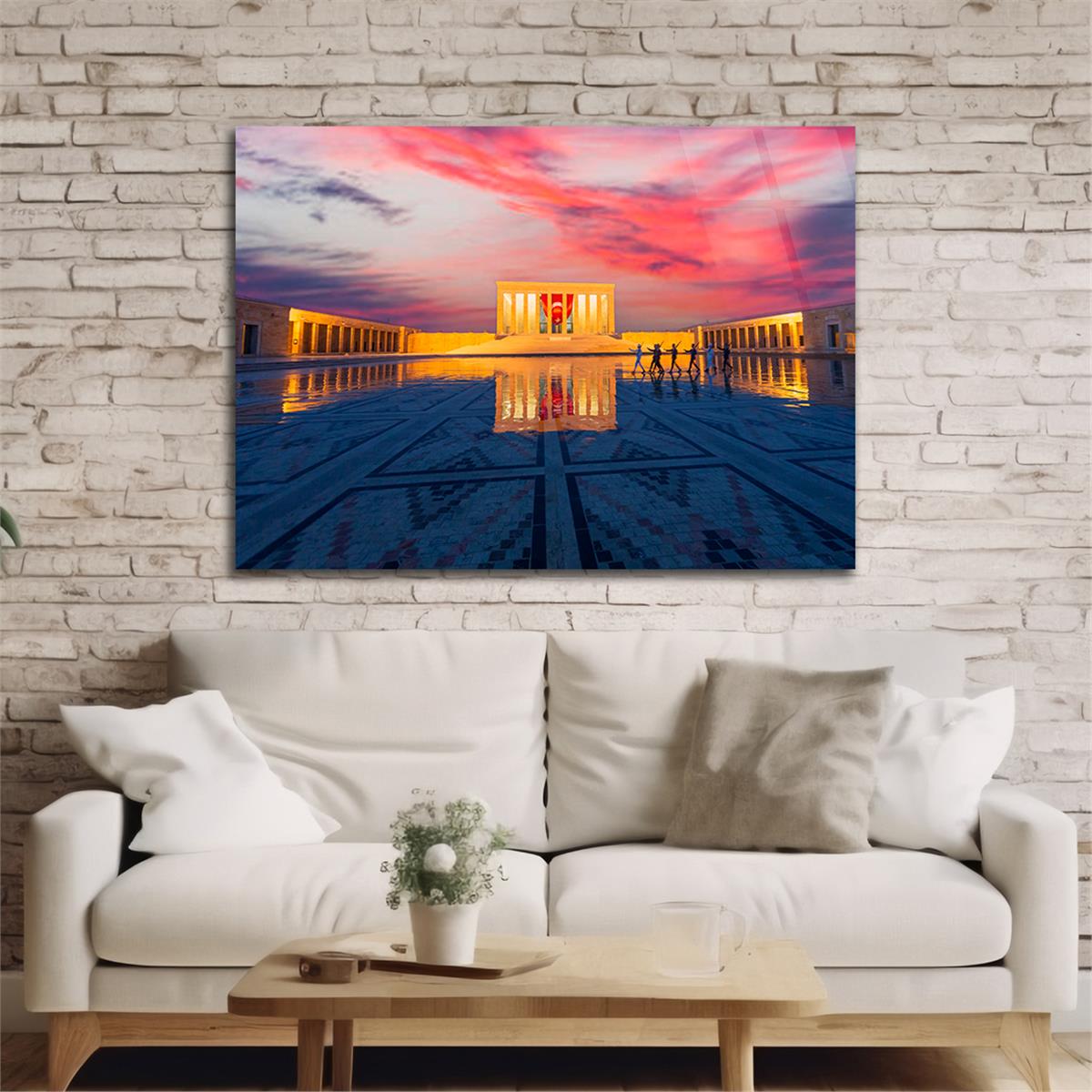 Yatay VatanTemalı Cam Tablo 119