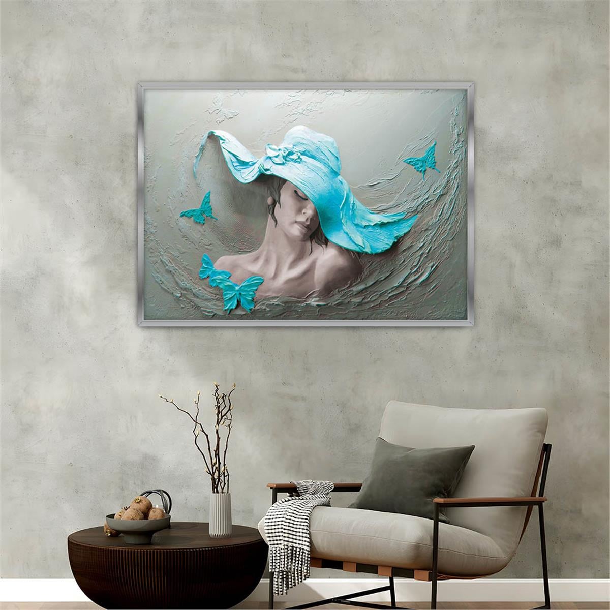 Aluminum-Framed Art-Themed Tempered Glass Wall Art 186