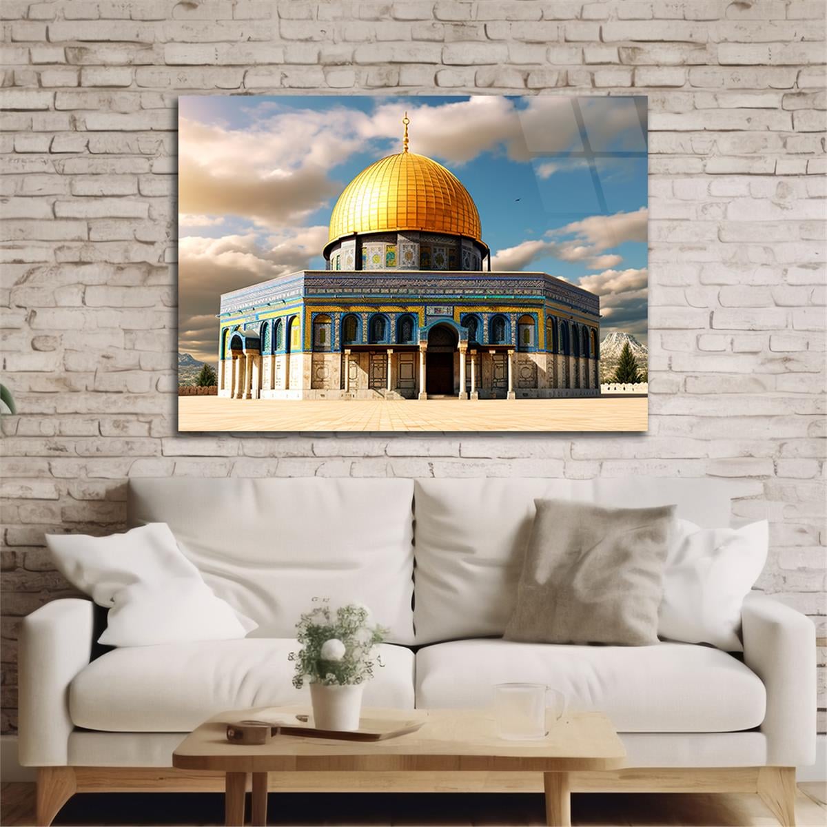 Yatay Dini Temalı Cam Tablo 172