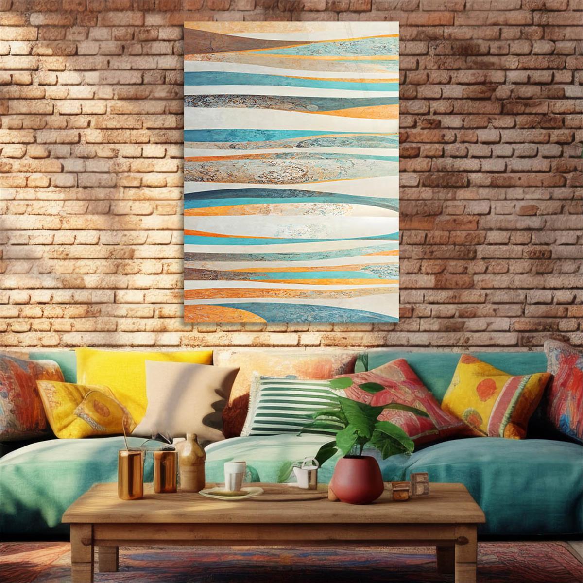 Dikey Sanat Temalı Cam Tablo 499