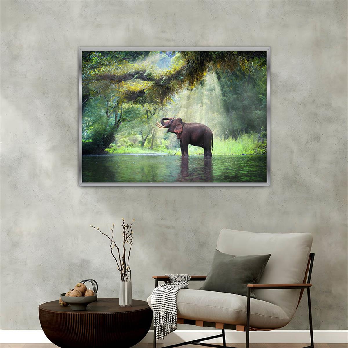 Aluminum-Framed Natured-Themed Tempered Glass Wall Art 086