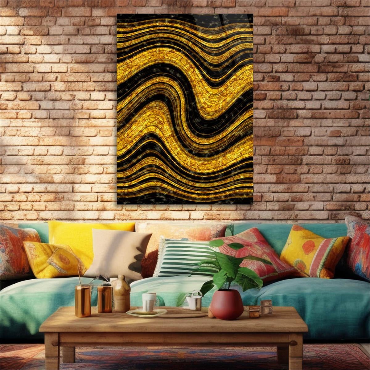 Dikey Sanat Temalı Cam Tablo 358