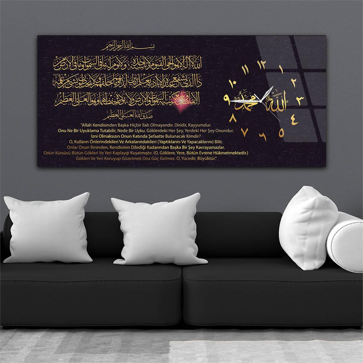 Side-Clock, Religious-Themed Horizontal Glass Wall Painting 022
