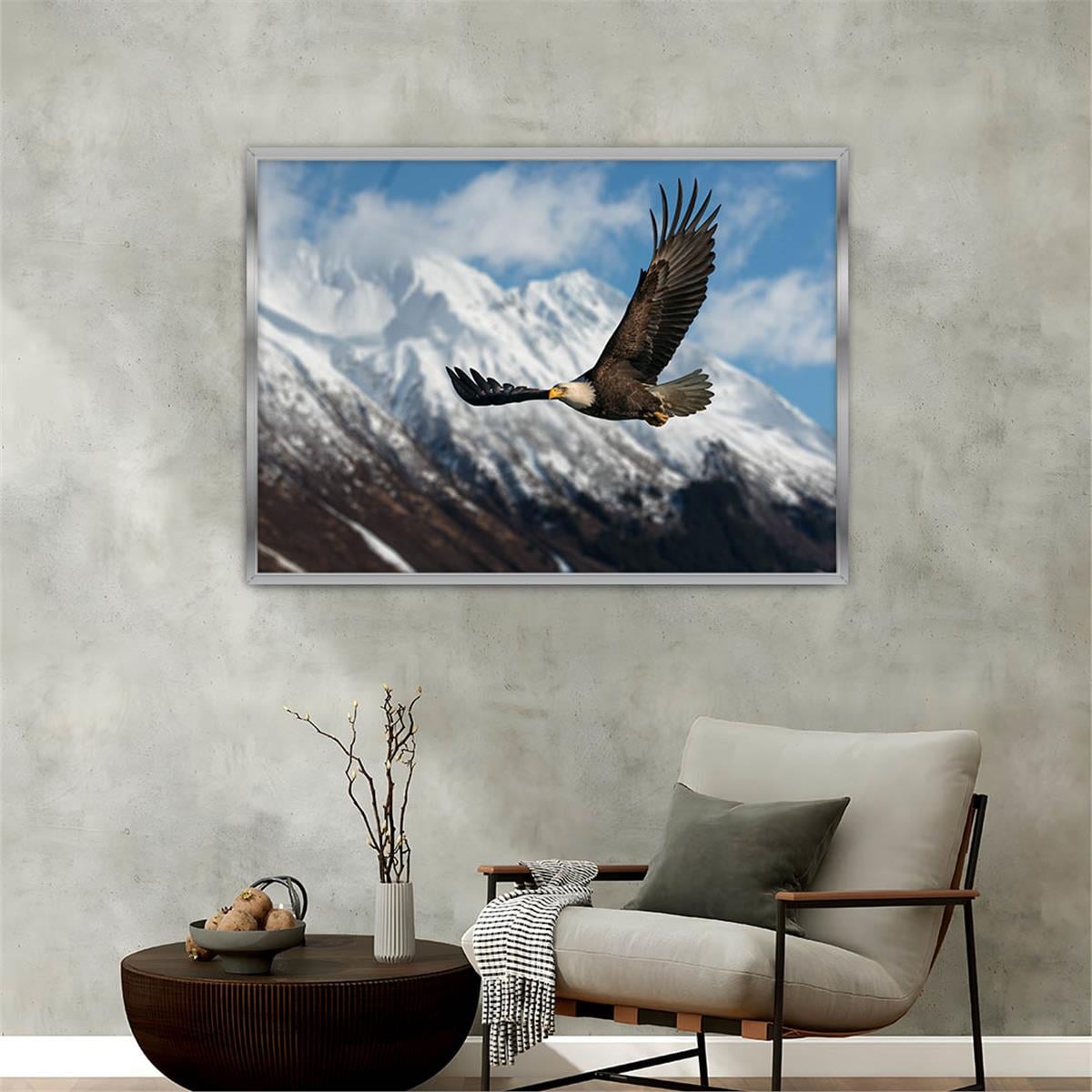 Aluminum-Framed Natured-Themed Tempered Glass Wall Art 074