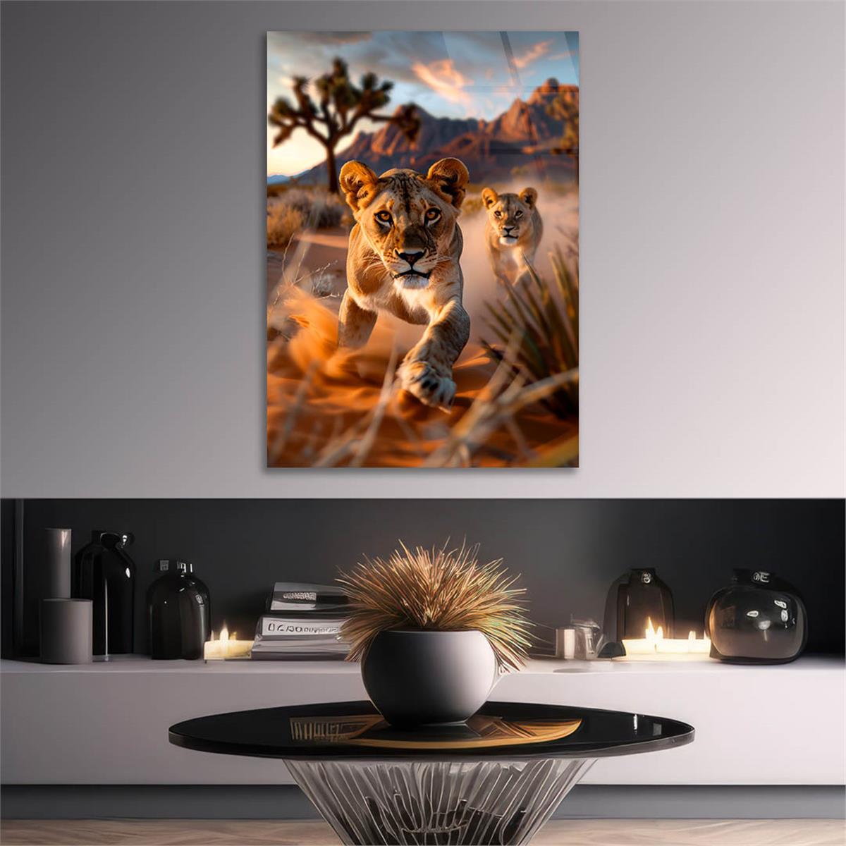 Dikey Doğa Temalı Cam Tablo 297