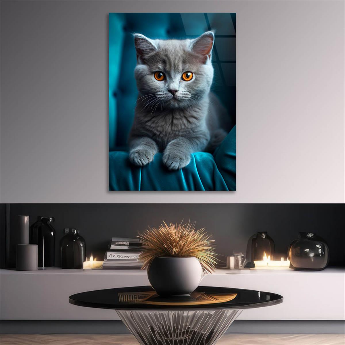 Dikey Doğa Temalı Cam Tablo 415