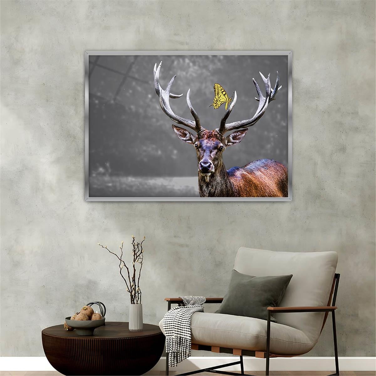 Aluminum-Framed Natured-Themed Tempered Glass Wall Art 042
