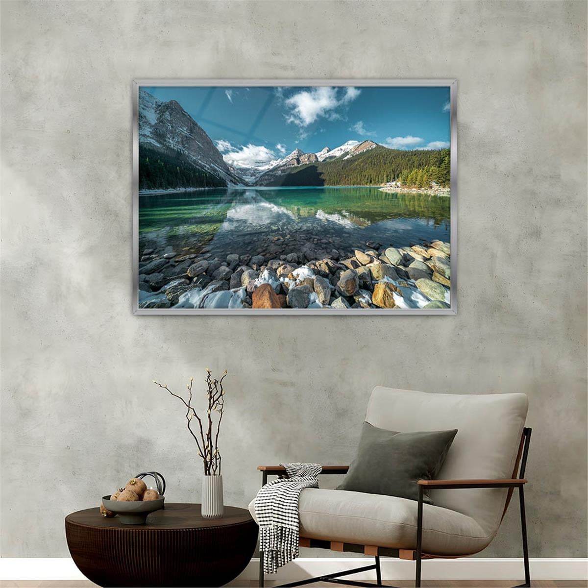 Aluminum-Framed Natured-Themed Tempered Glass Wall Art 019