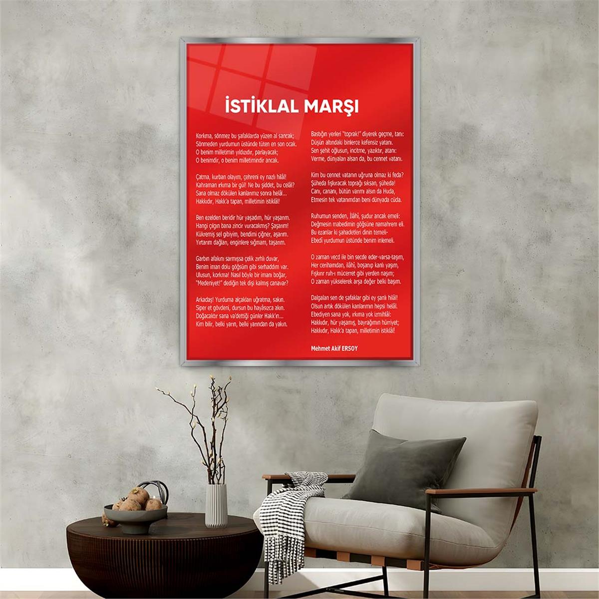 Aluminum-Framed National-Themed Tempered Glass Wall Art 039