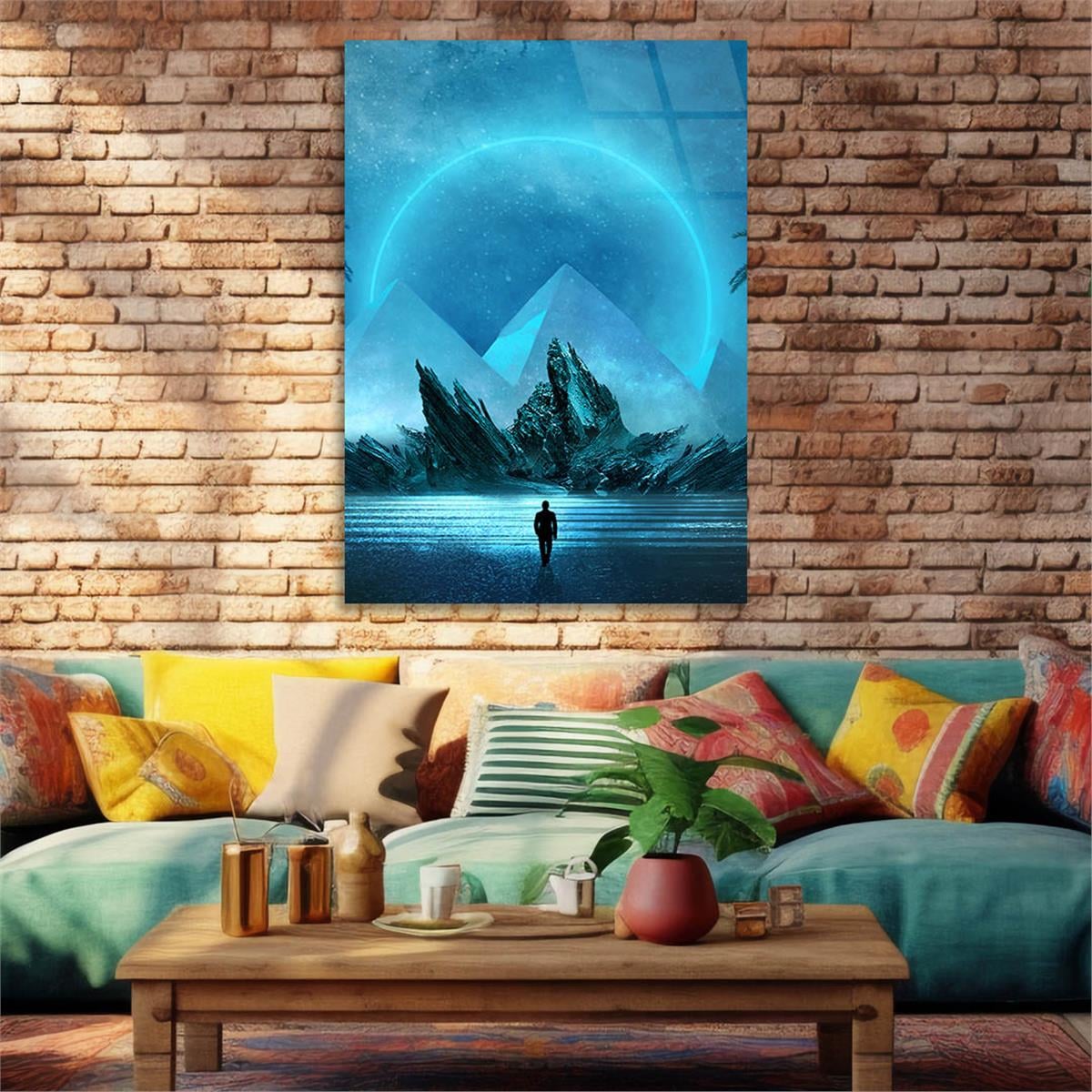 Dikey Sanat Temalı Cam Tablo 478