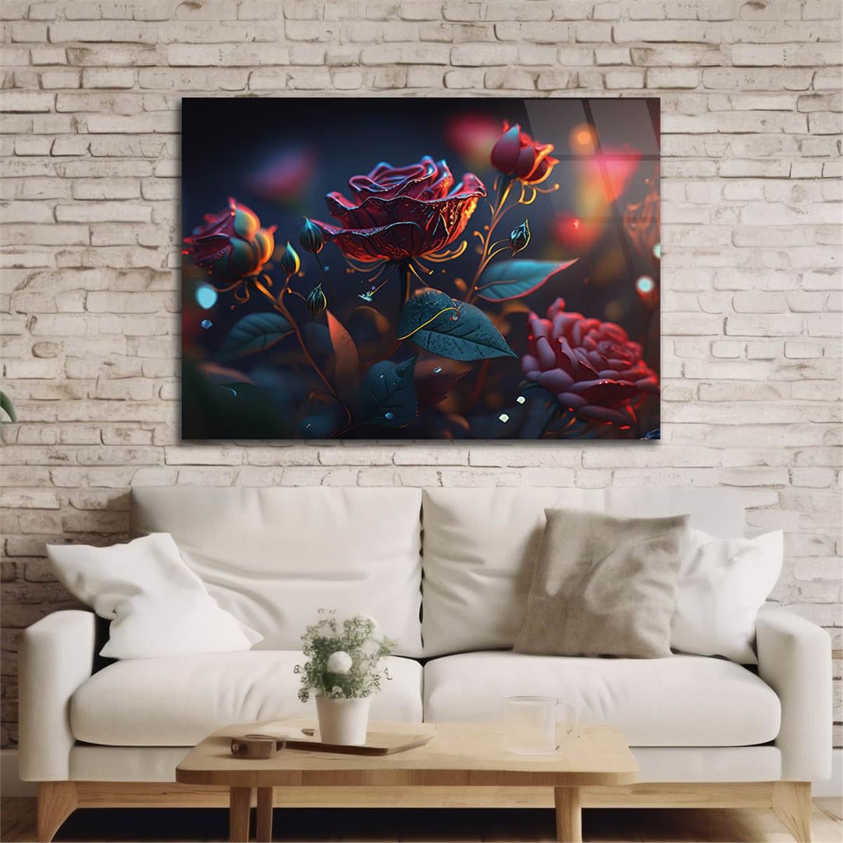 Horizontal Natured-Themed Tempered Glass Wall Art 305