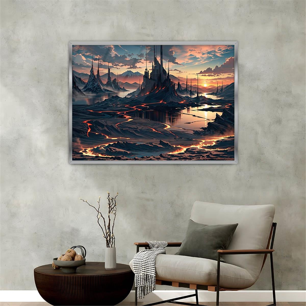 bedrucktes Glas mit Aluminiumrahmen und Natur Themen 