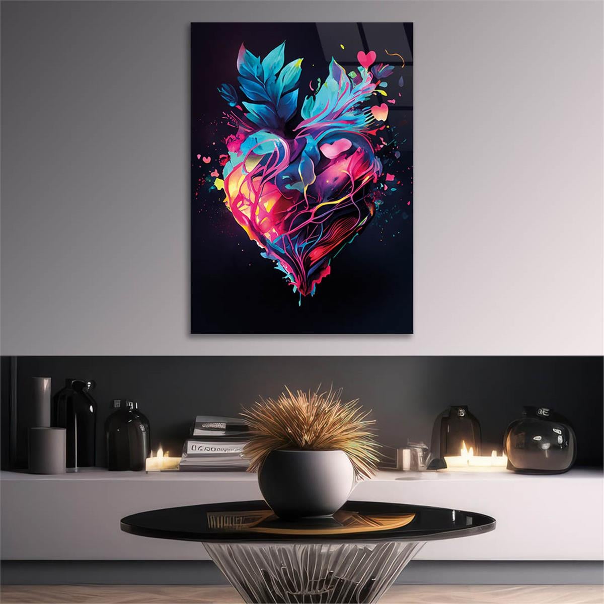 Dikey Doğa Temalı Cam Tablo118