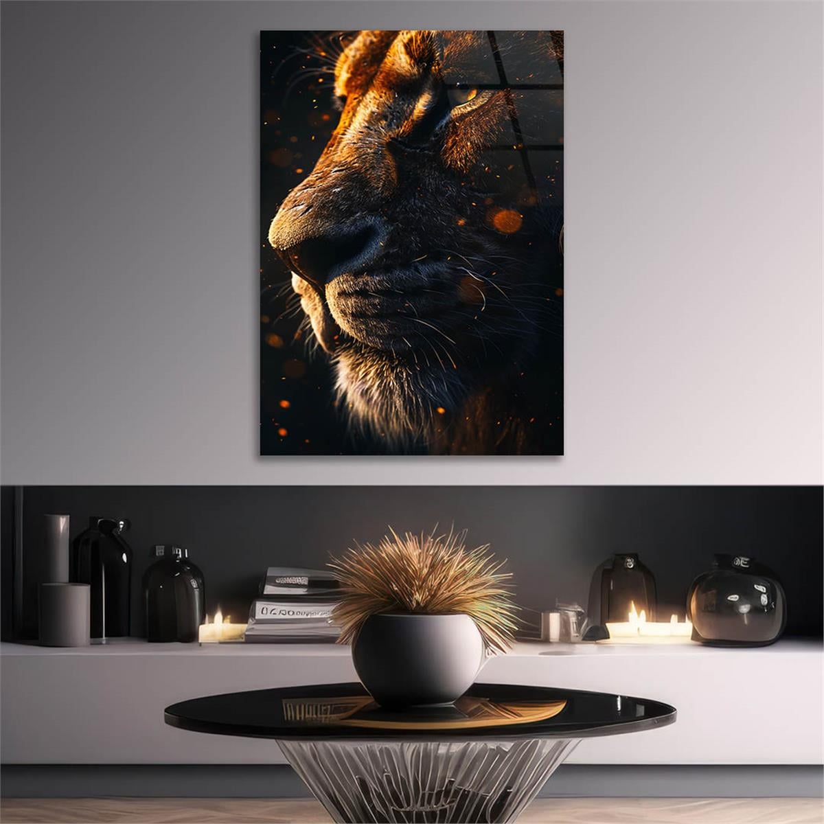 Dikey Doğa Temalı Cam Tablo 303