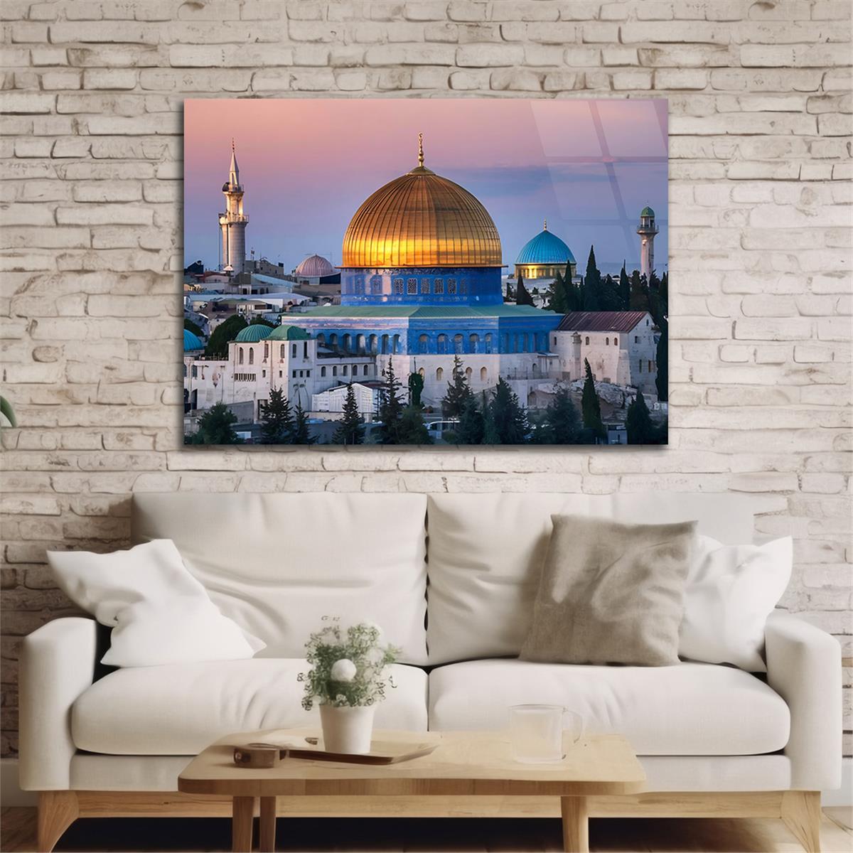 Yatay Dini Temalı Cam Tablo 184