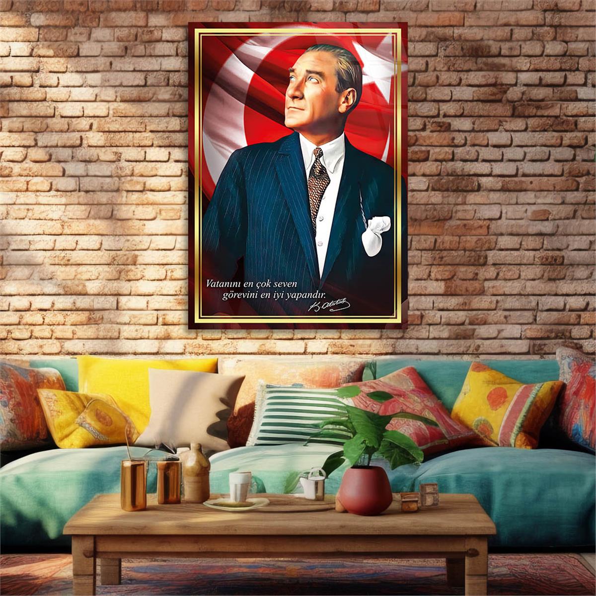 Dikey VatanTemalı Cam Tablo 287