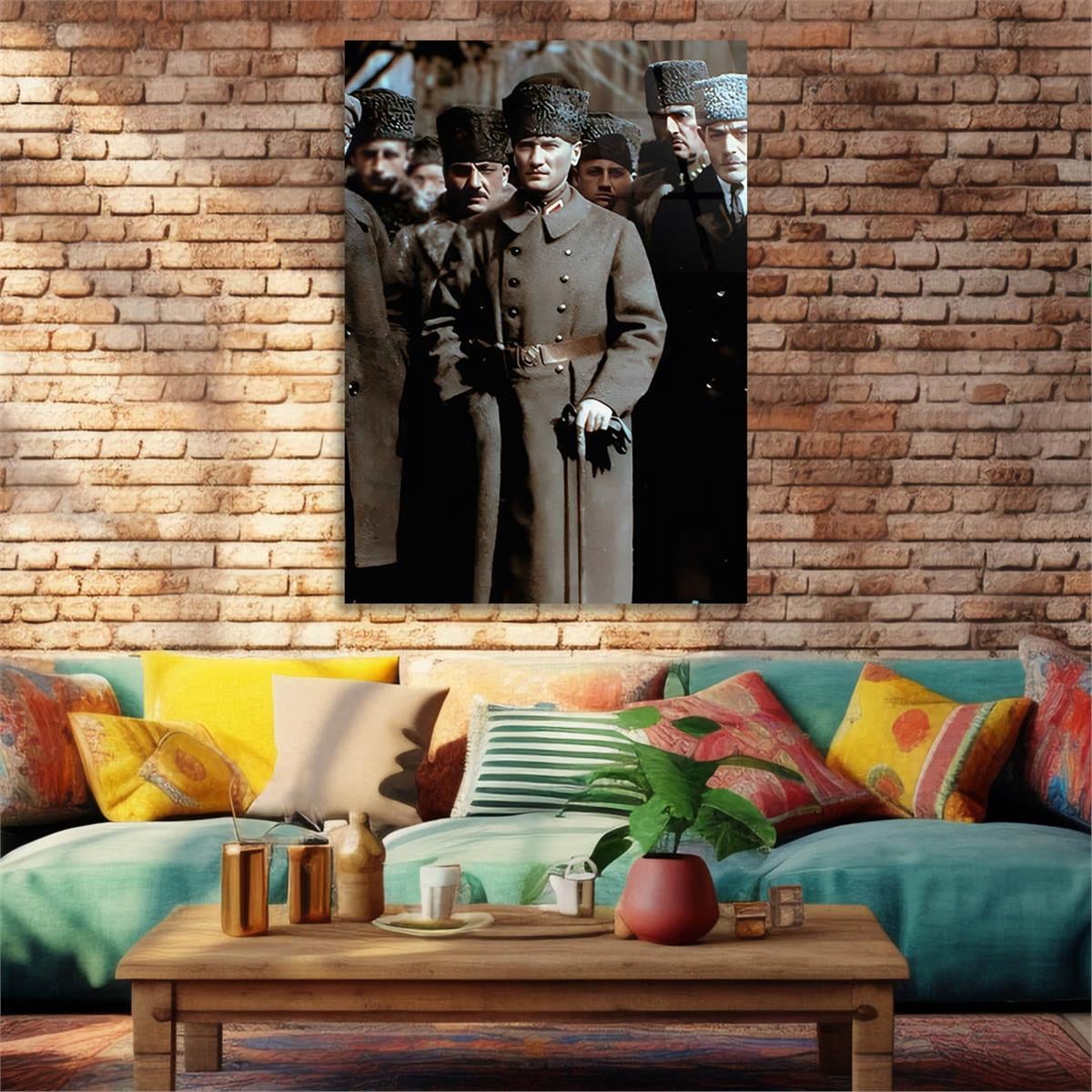 Dikey VatanTemalı Cam Tablo 196