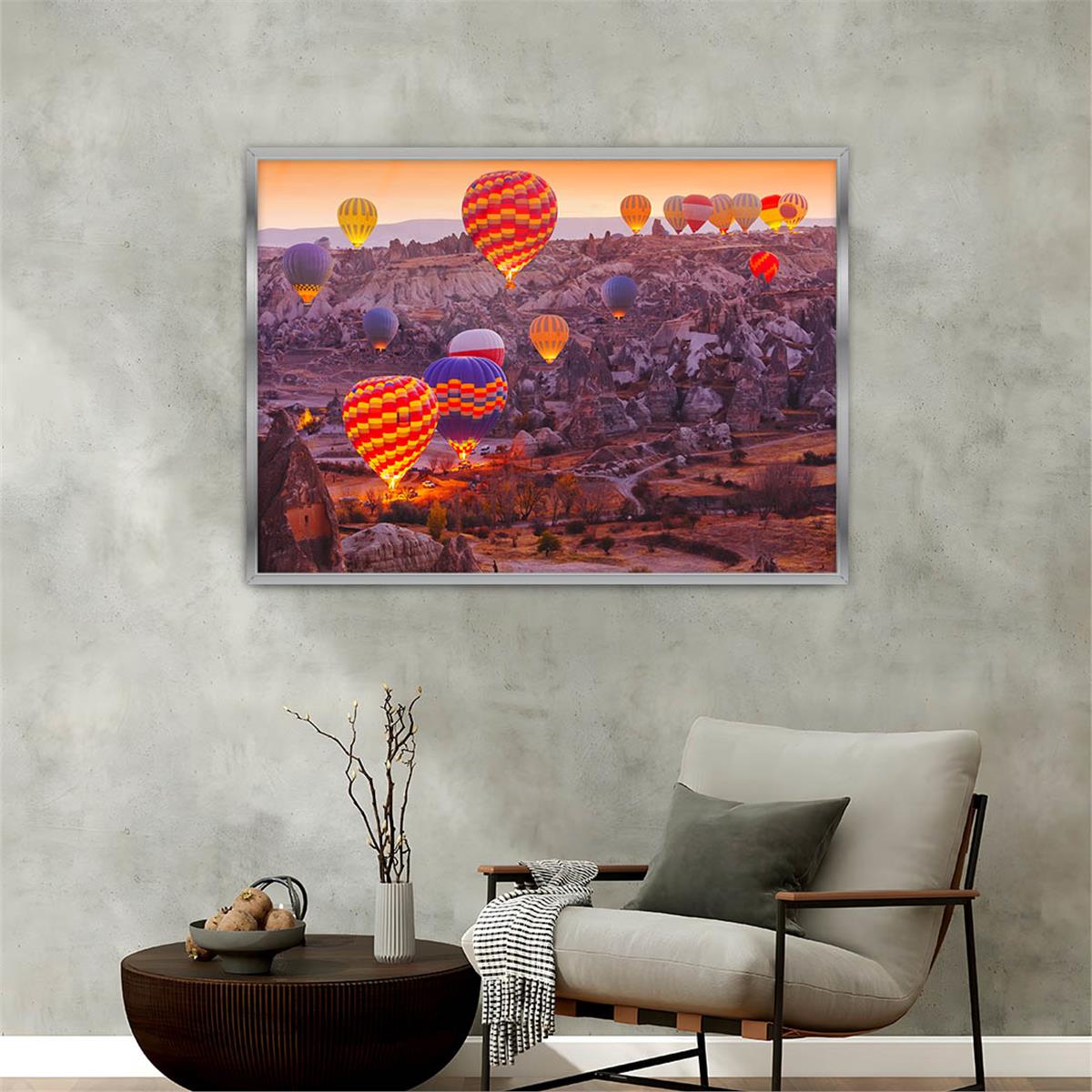 Aluminum-Framed Natured-Themed Tempered Glass Wall Art 083