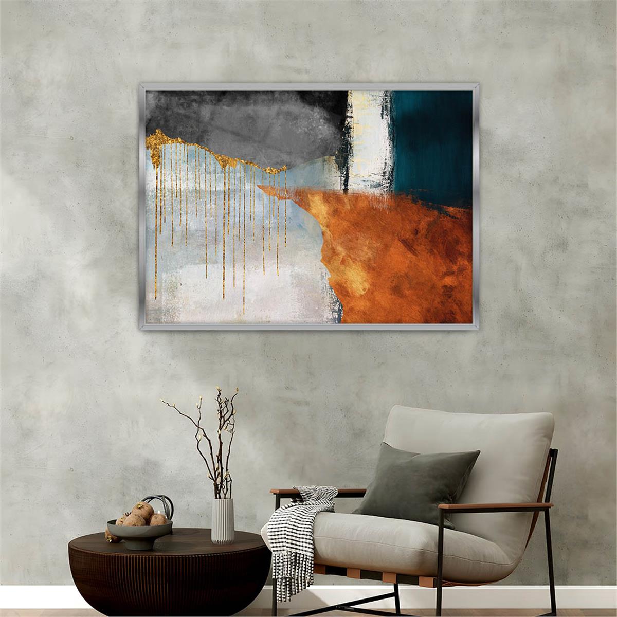 Aluminum-Framed Art-Themed Tempered Glass Wall Art 012