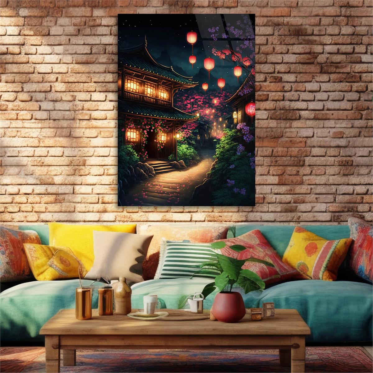 Dikey Sanat Temalı Cam Tablo 527