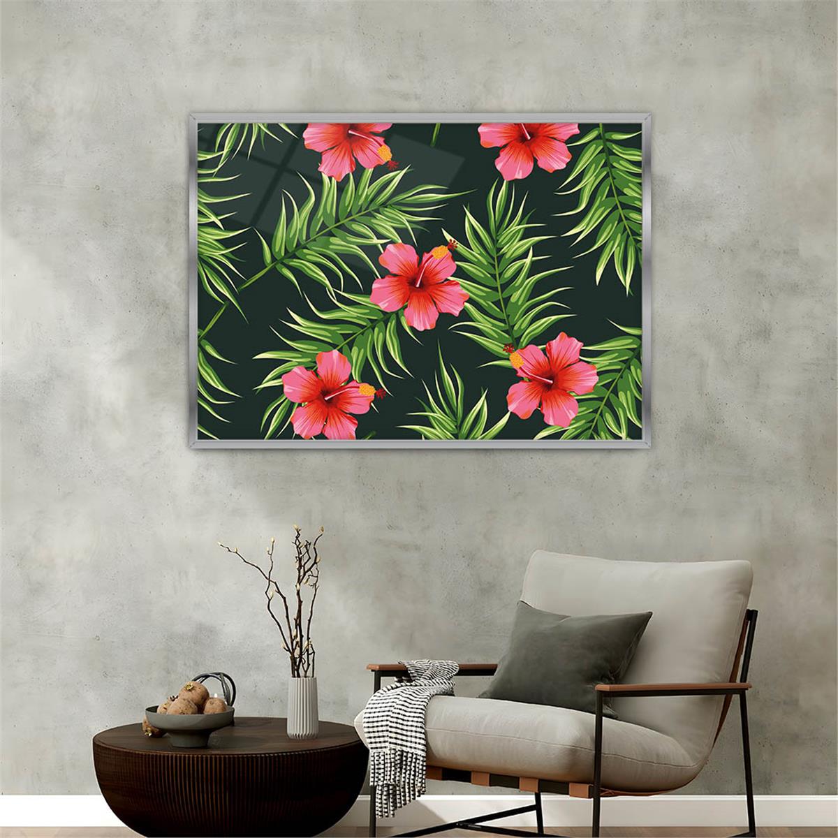 Aluminum-Framed Art-Themed Tempered Glass Wall Art 156