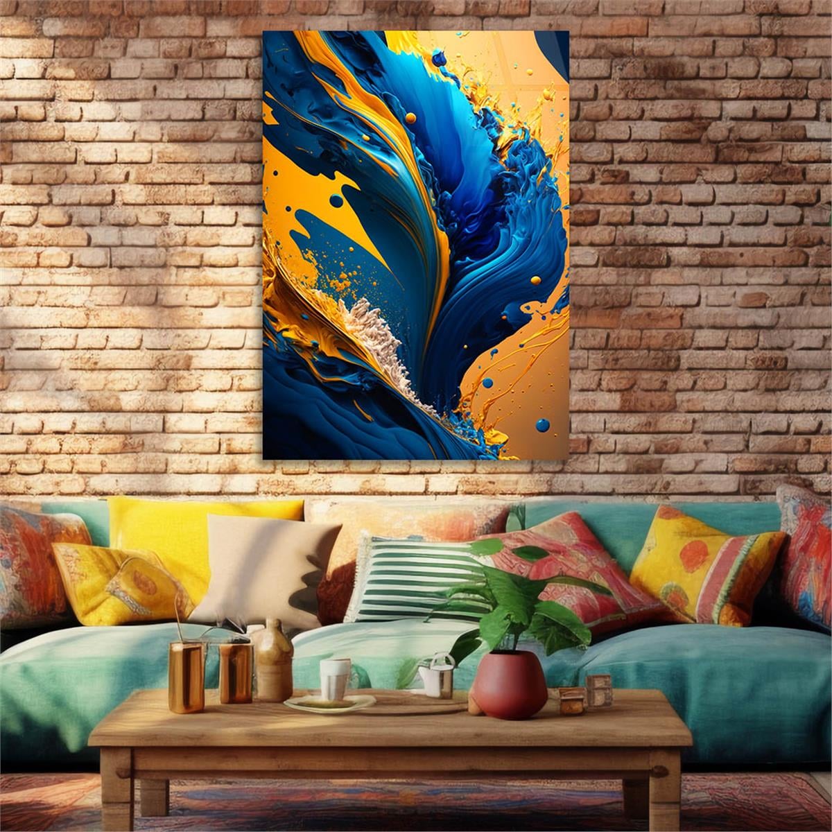 Dikey Sanat Temalı Cam Tablo 433