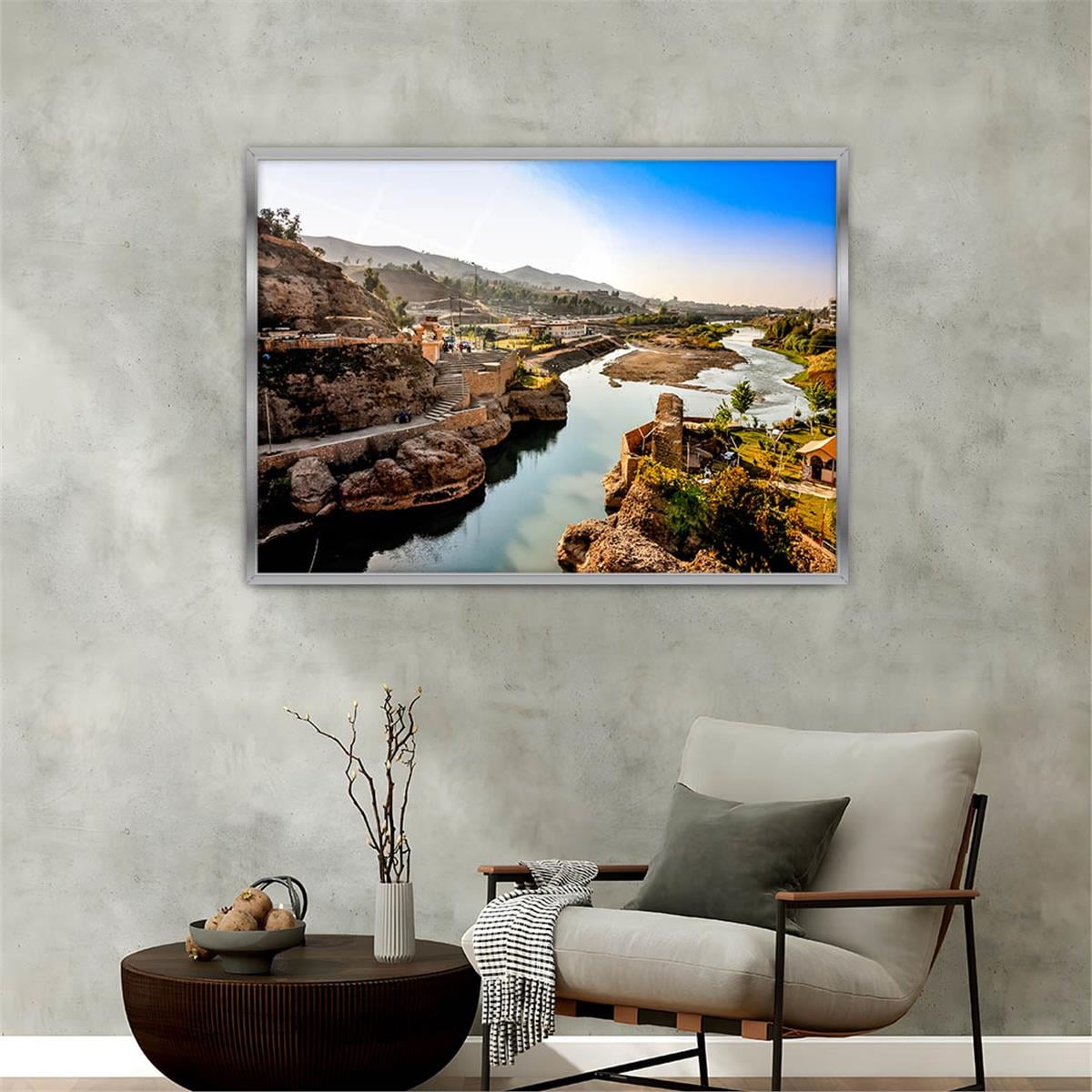 bedrucktes Glas mit Aluminiumrahmen und Natur Themen 