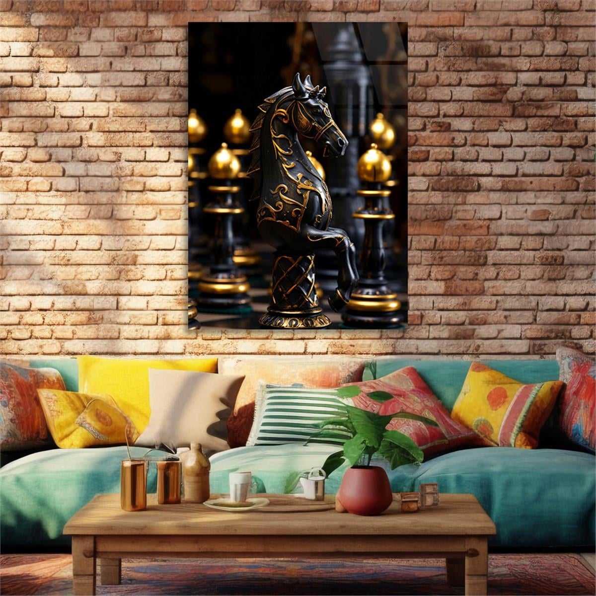 Dikey Sanat Temalı Cam Tablo 407