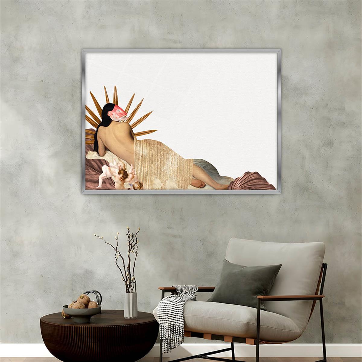 Aluminum-Framed Art-Themed Tempered Glass Wall Art 043