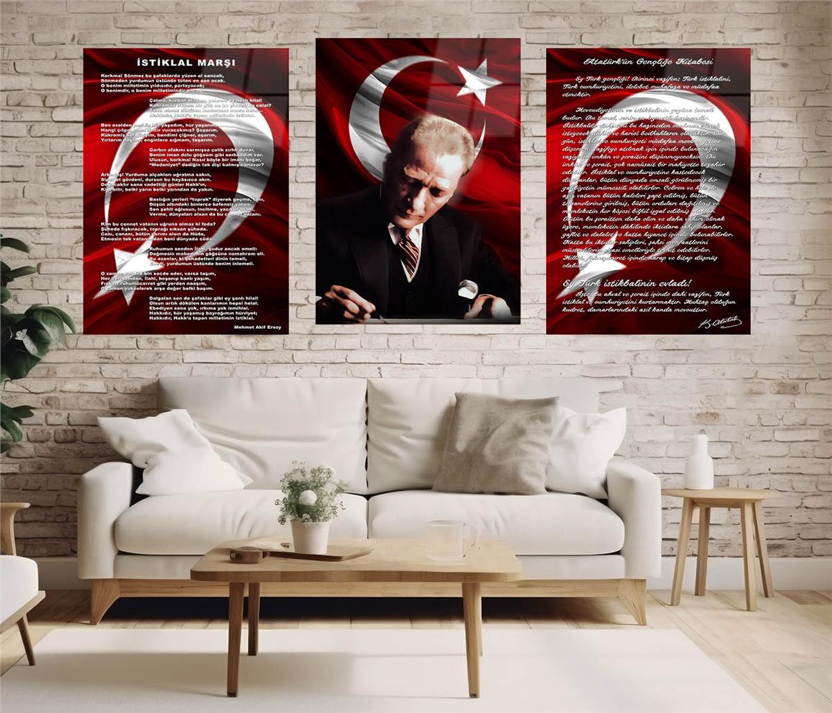  3'lü Set VatanTemalı Cam Tablo 28