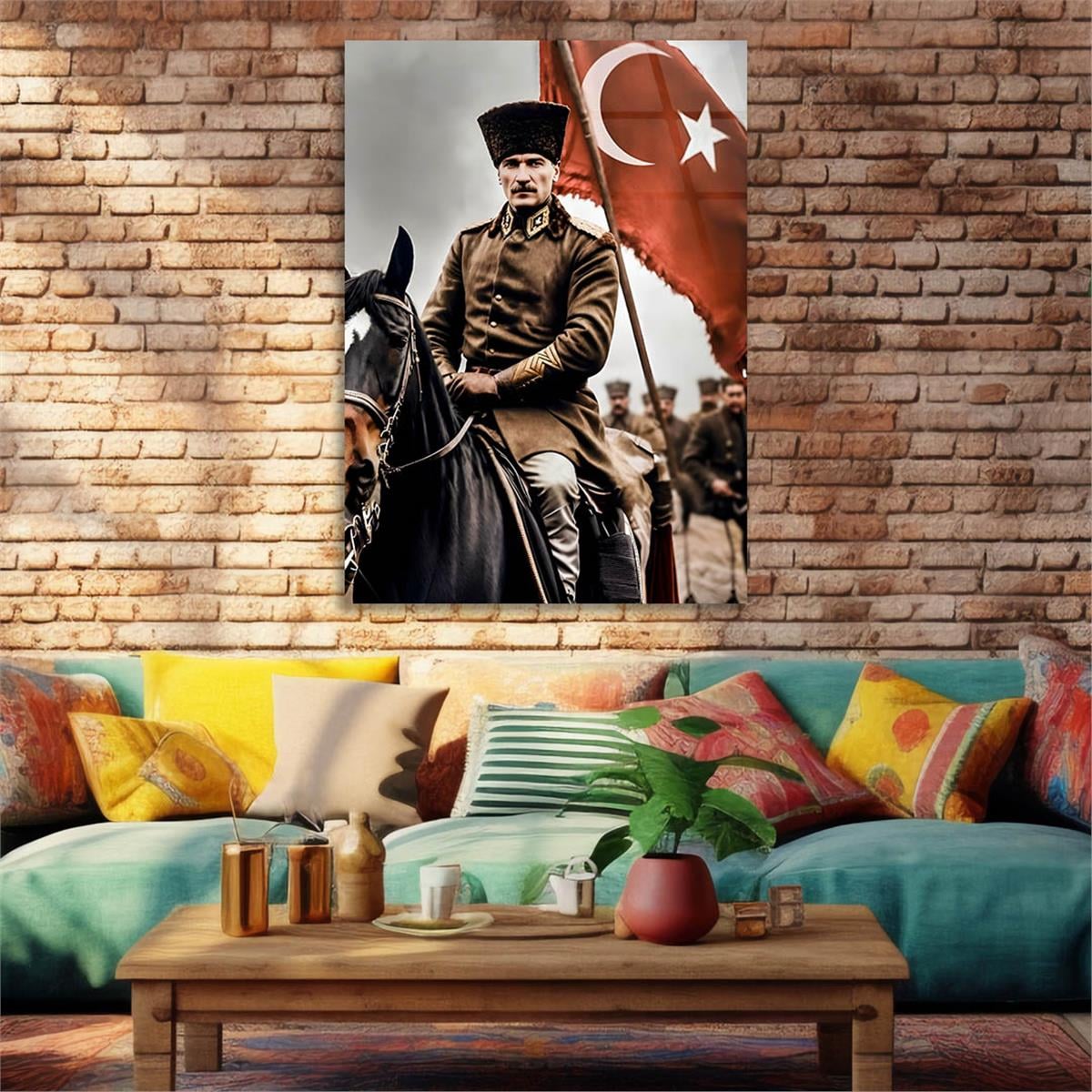 Dikey VatanTemalı Cam Tablo 195