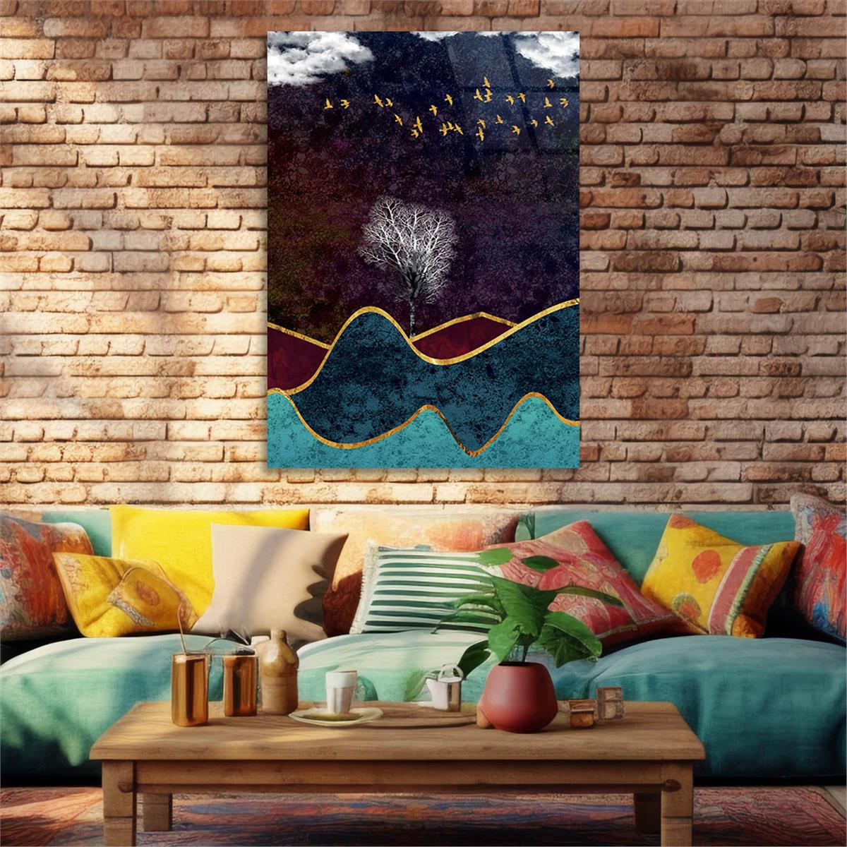 Vertical Tempered Glasss Wall Arts Art-Themed262