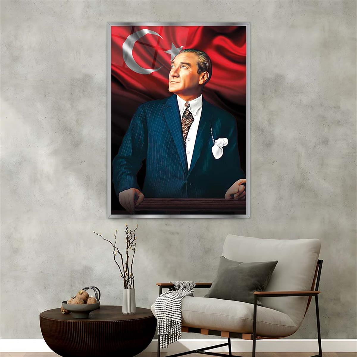 Aluminum-Framed National-Themed Tempered Glass Wall Art 011