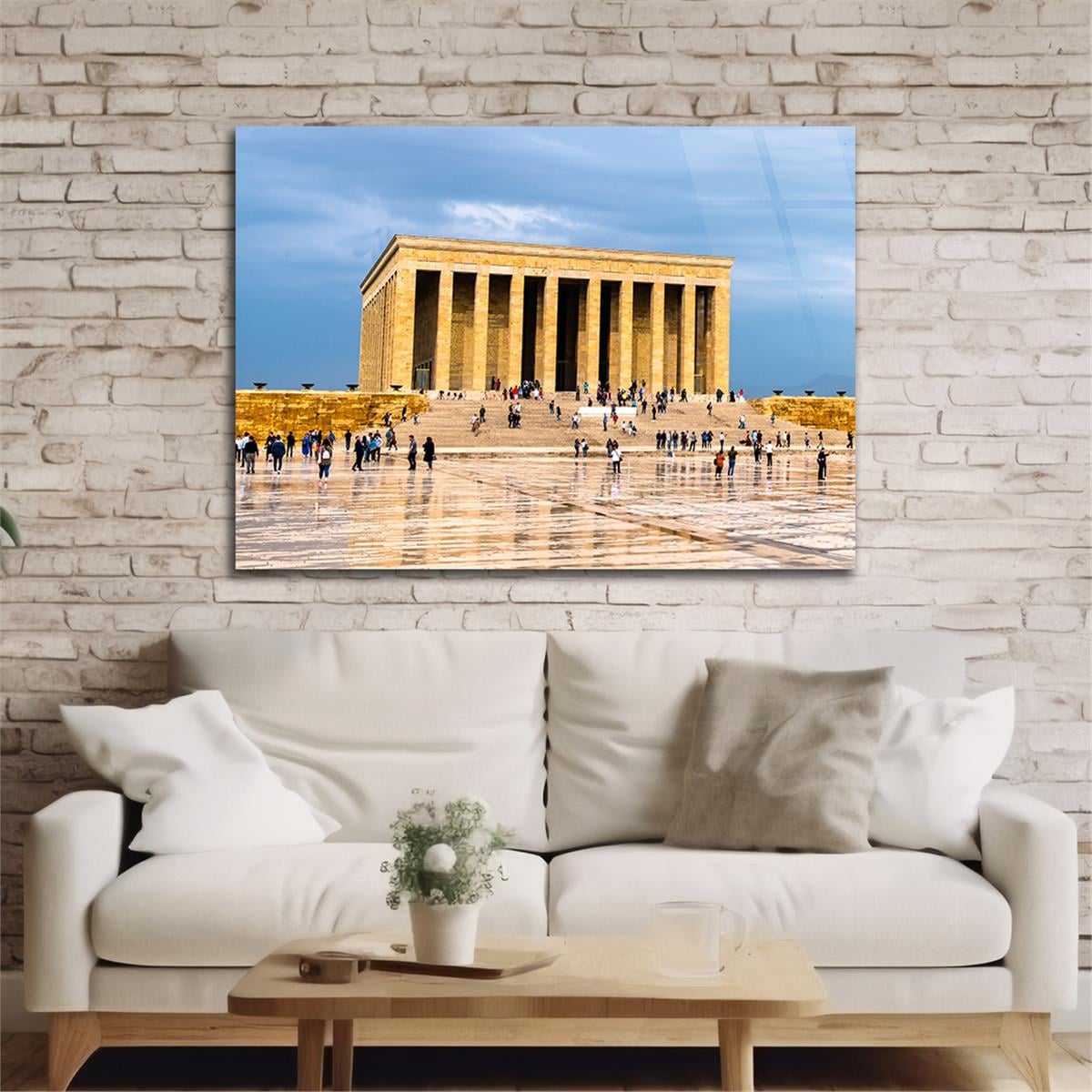 Yatay VatanTemalı Cam Tablo 138