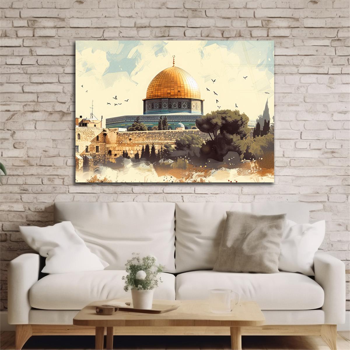 Yatay Dini Temalı Cam Tablo 189