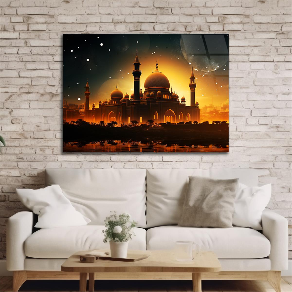 Yatay Dini Temalı Cam Tablo 207