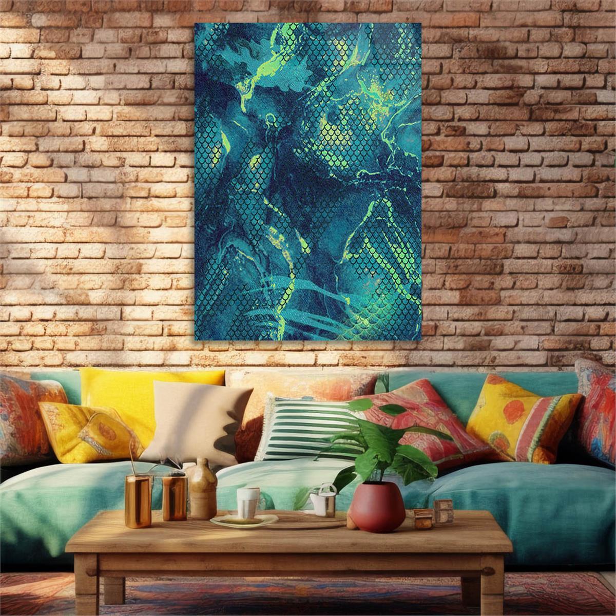 Dikey Sanat Temalı Cam Tablo 408