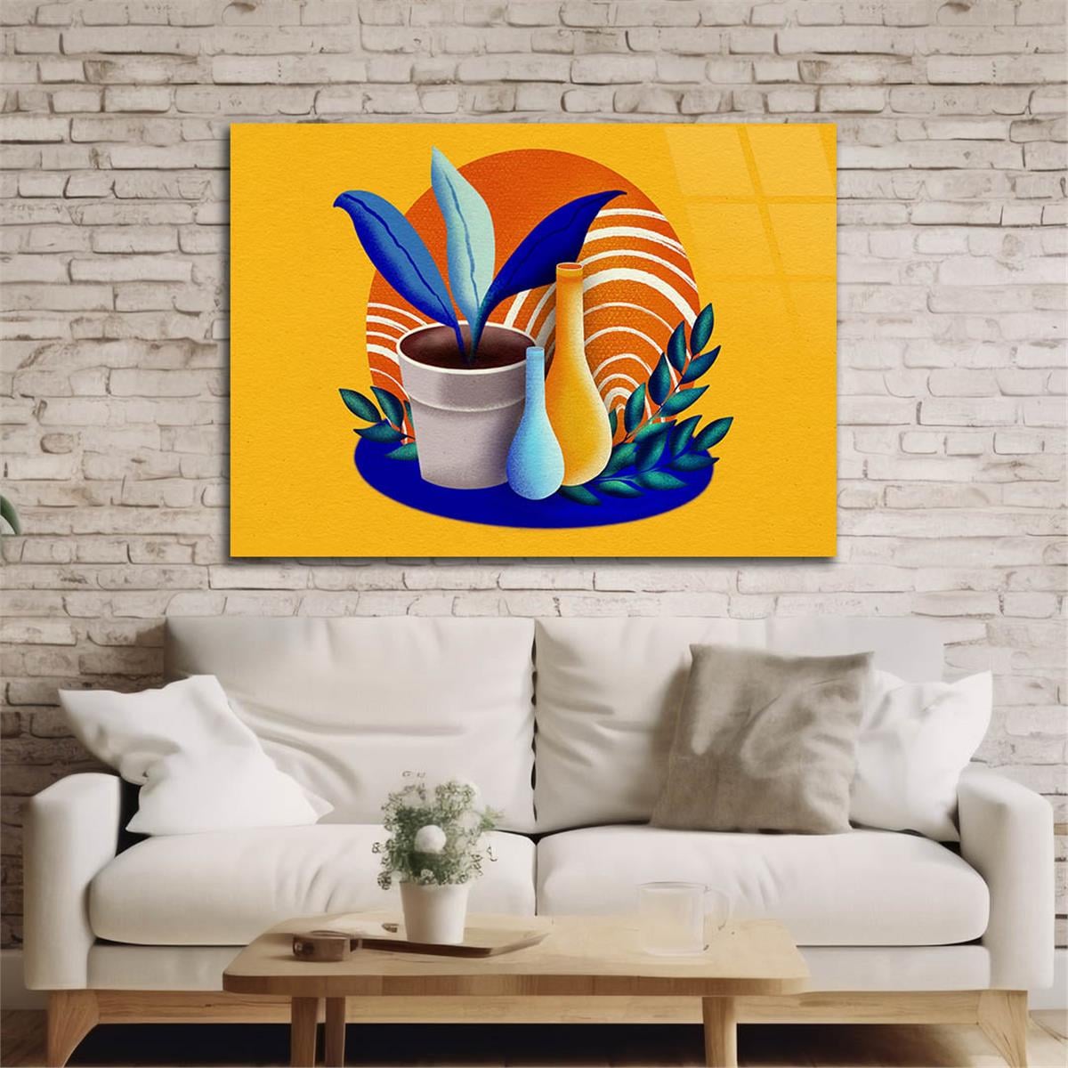 Horizontal Art-Themed Tempered Glass Wall Art 543