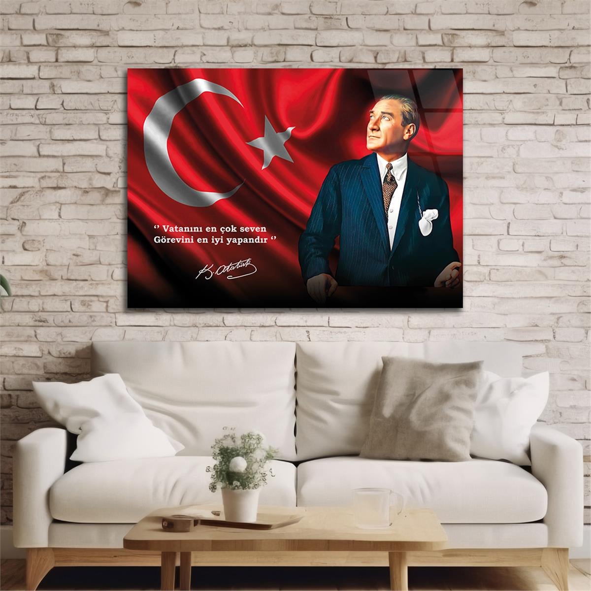 MUSTAFA KEMAL ATATÜRK Tempered Glass Wall Art 